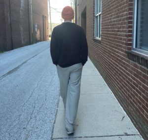 Isaac Riston walking